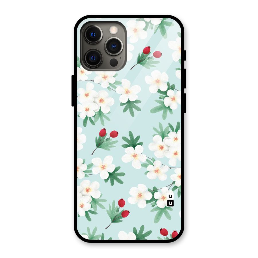 Flowers Pastel Glass Back Case for iPhone 12 Pro Max