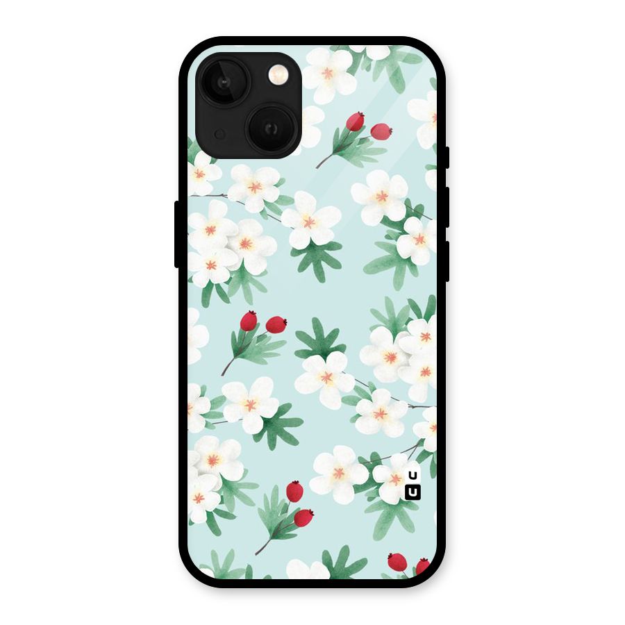 Flowers Pastel Glass Back Case for iPhone 13