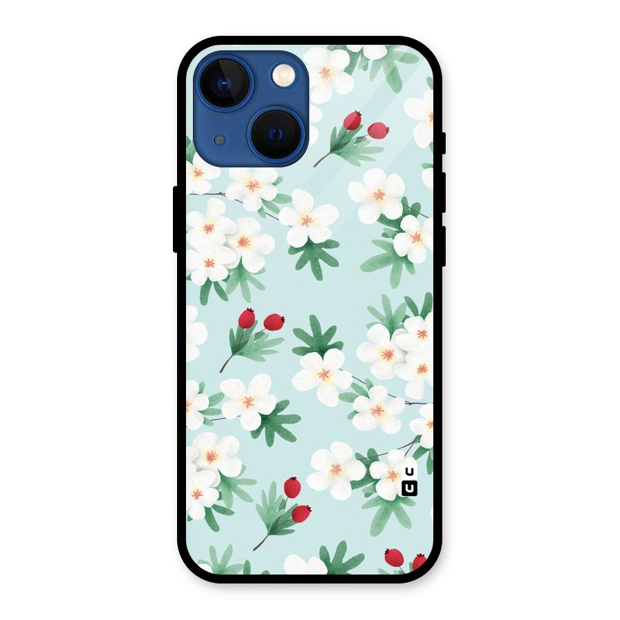 Flowers Pastel Glass Back Case for iPhone 13 Mini