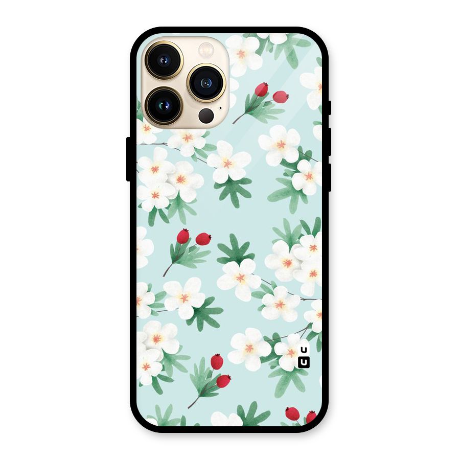 Flowers Pastel Glass Back Case for iPhone 13 Pro Max