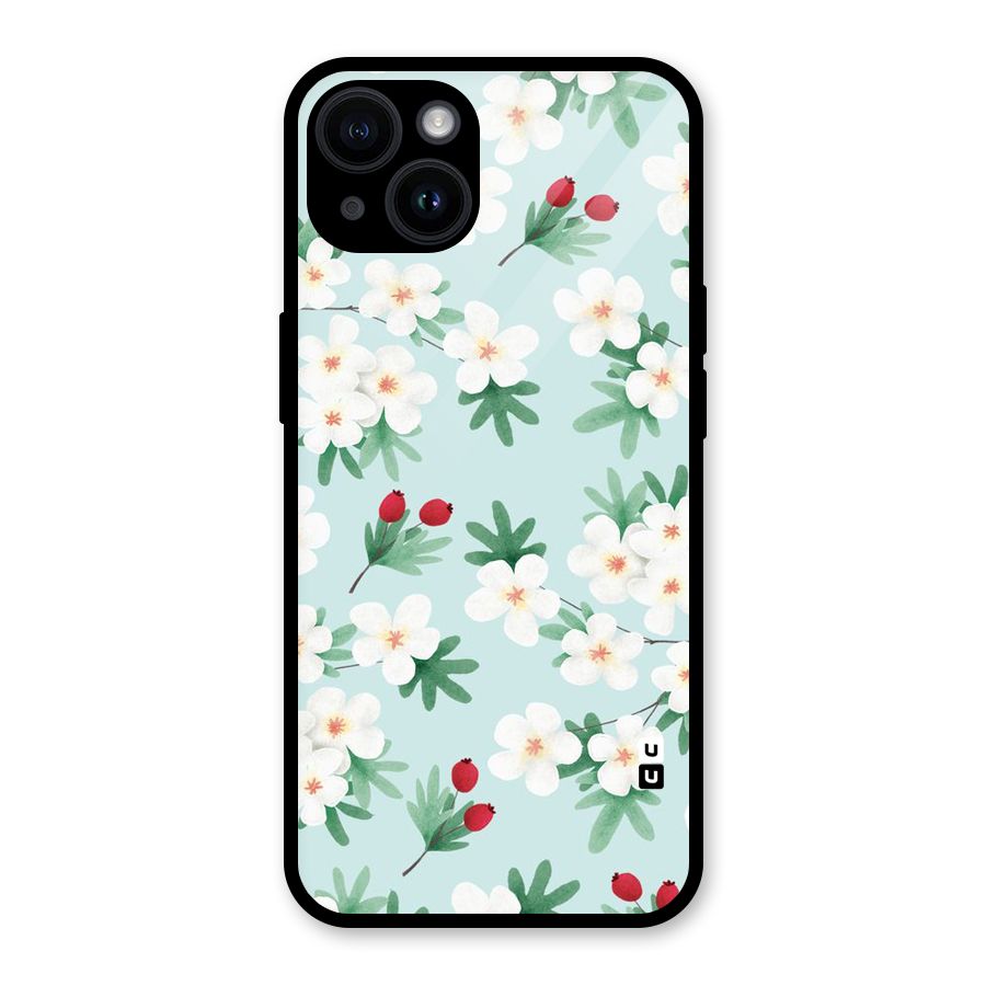 Flowers Pastel Glass Back Case for iPhone 14