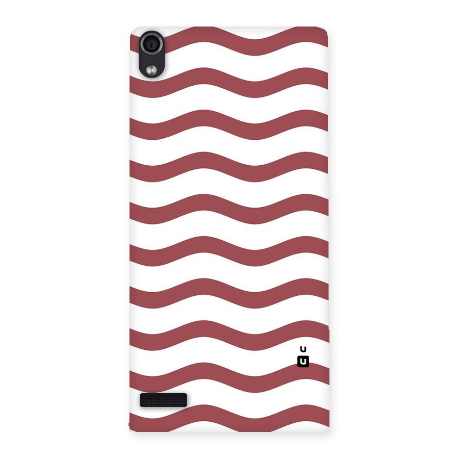 Flowing Stripes Red White Back Case for Ascend P6