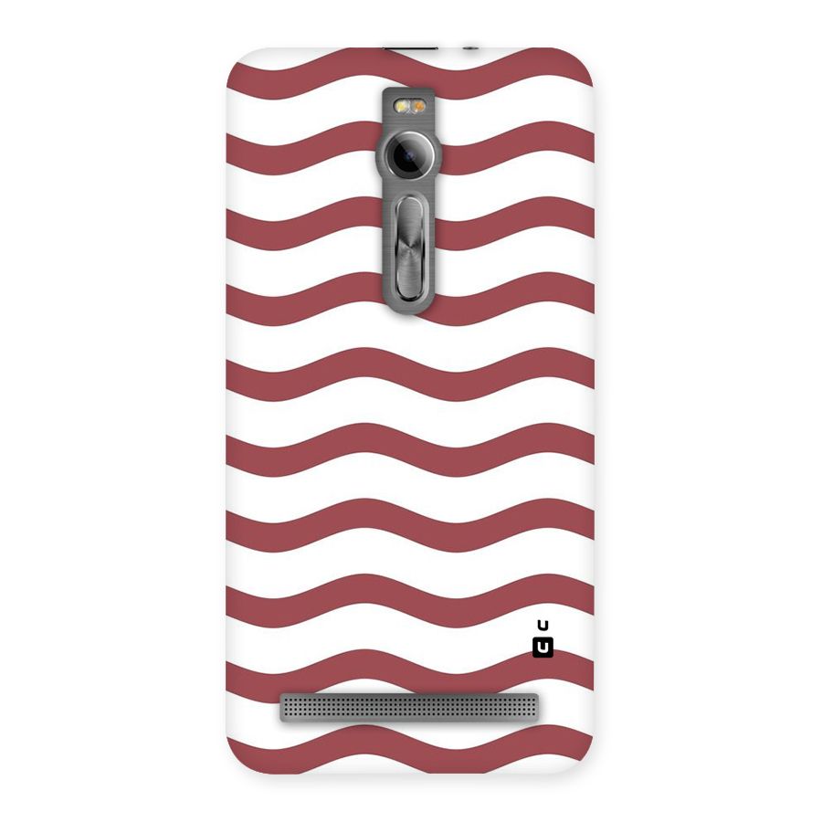 Flowing Stripes Red White Back Case for Asus Zenfone 2