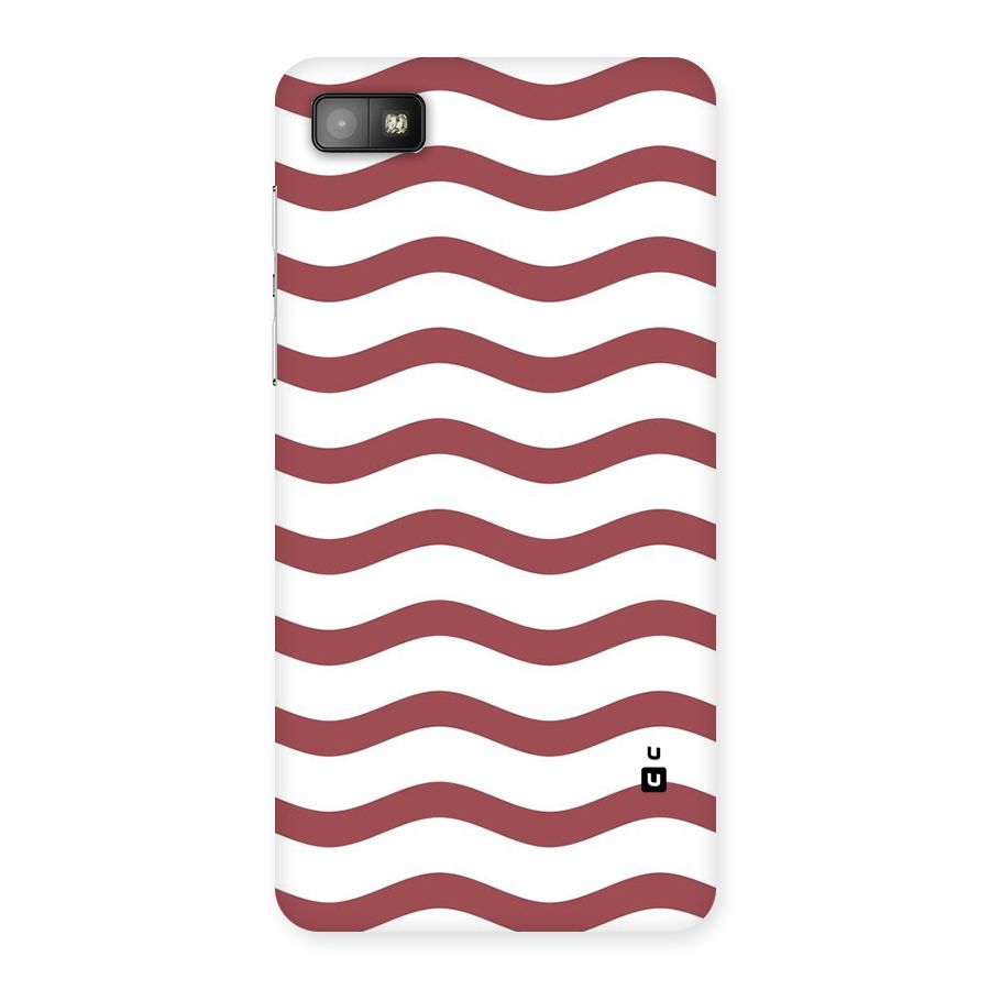 Flowing Stripes Red White Back Case for Blackberry Z10