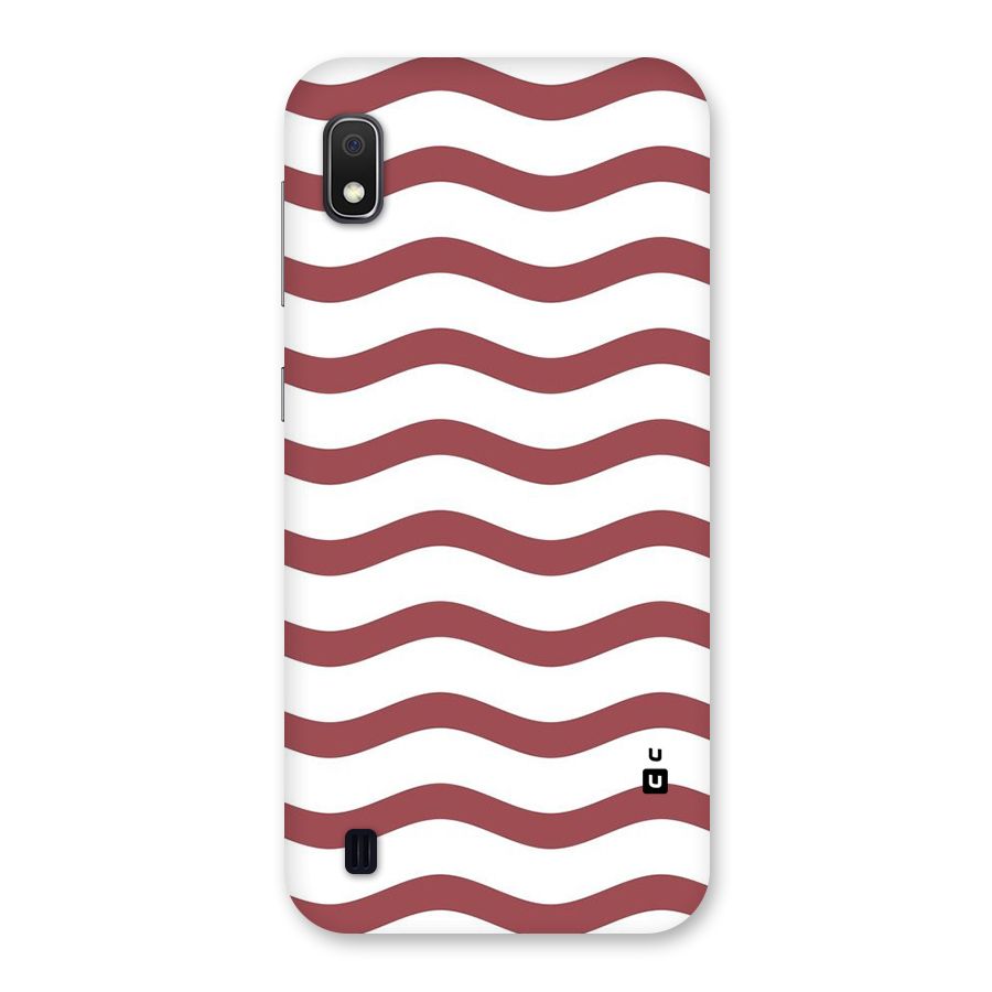 Flowing Stripes Red White Back Case for Galaxy A10