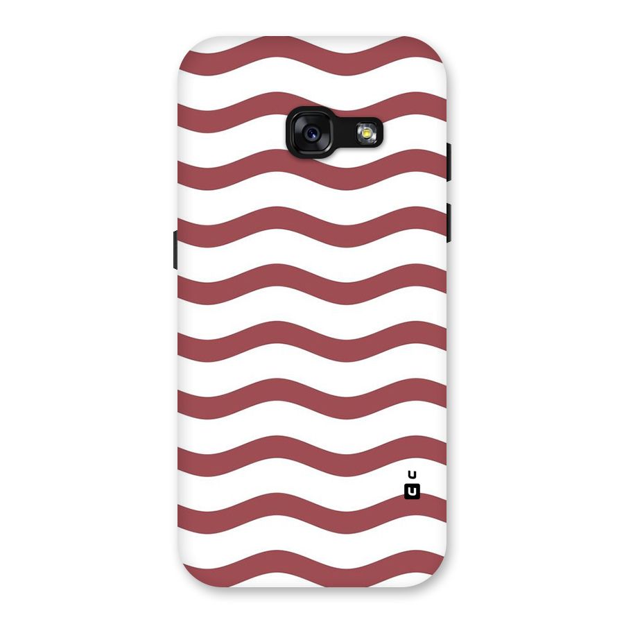 Flowing Stripes Red White Back Case for Galaxy A3 (2017)