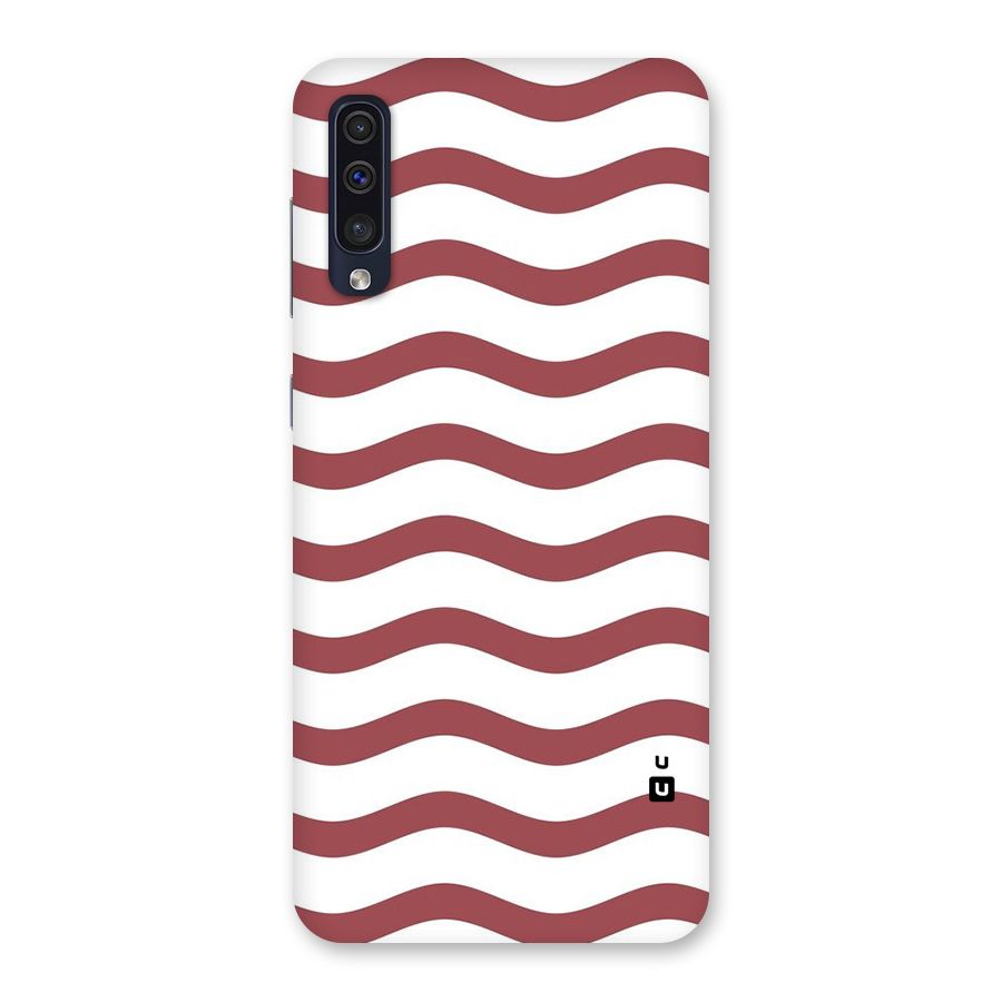 Flowing Stripes Red White Back Case for Galaxy A50s