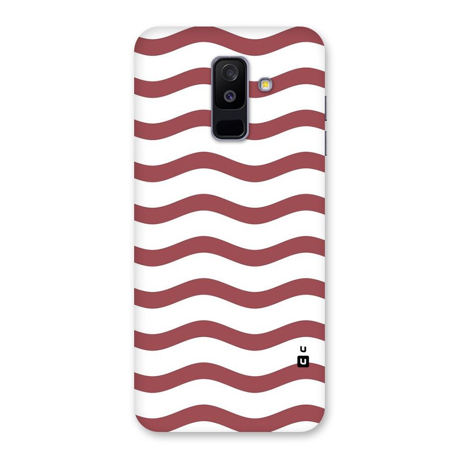 Flowing Stripes Red White Back Case for Galaxy A6 Plus