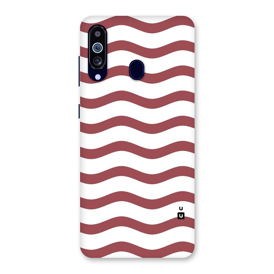 Flowing Stripes Red White Back Case for Galaxy A60