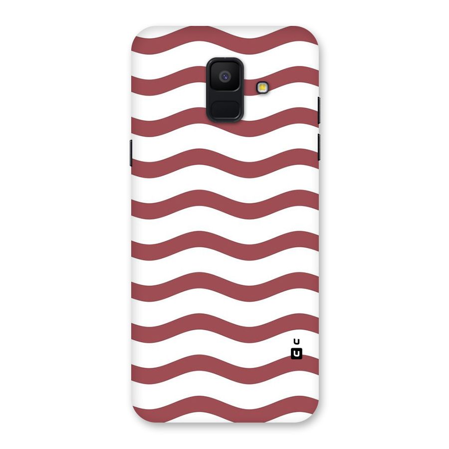 Flowing Stripes Red White Back Case for Galaxy A6 (2018)