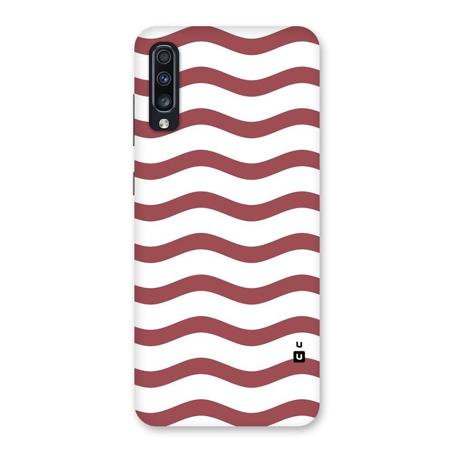 Flowing Stripes Red White Back Case for Galaxy A70