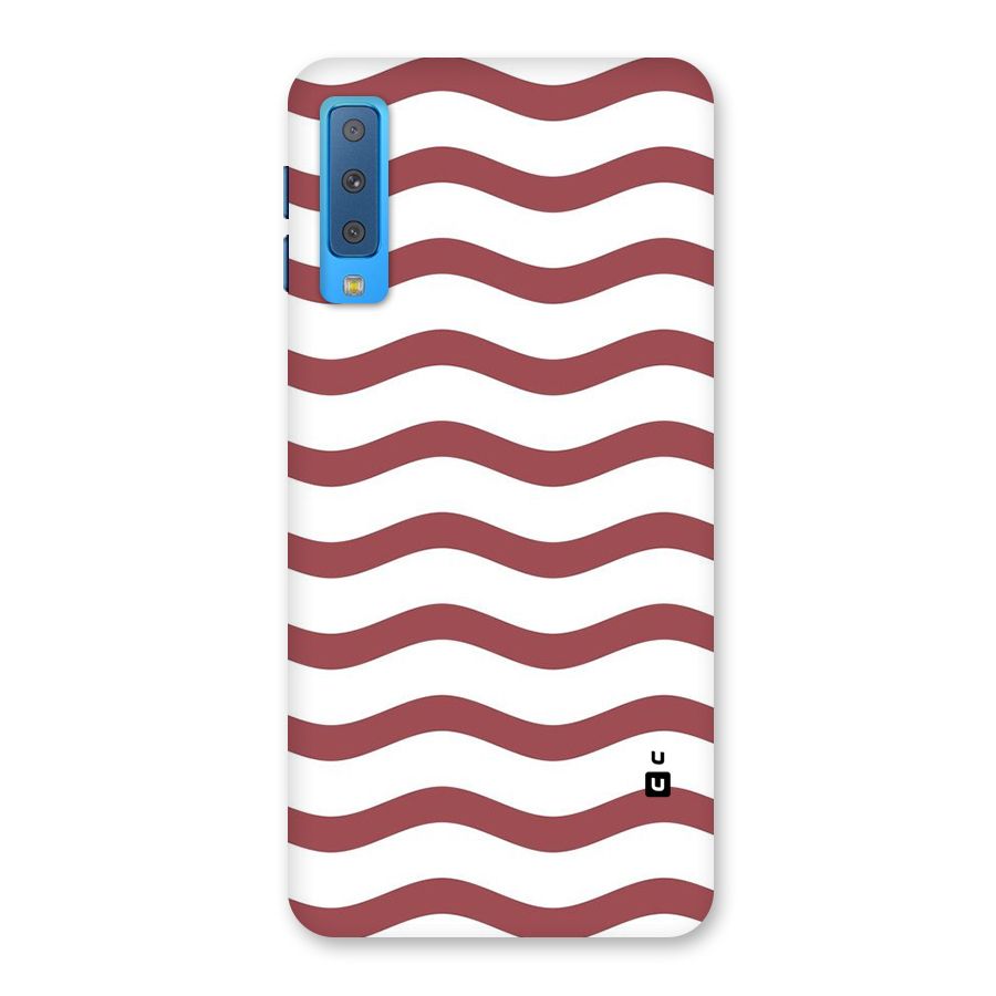 Flowing Stripes Red White Back Case for Galaxy A7 (2018)