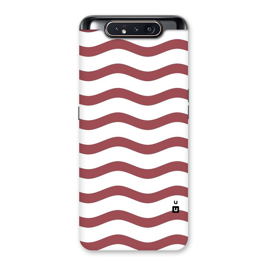 Flowing Stripes Red White Back Case for Galaxy A80