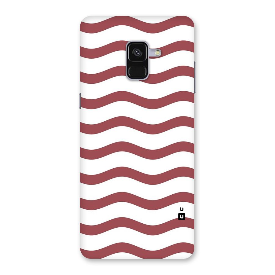 Flowing Stripes Red White Back Case for Galaxy A8 Plus