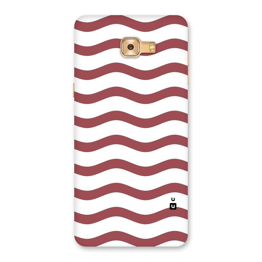Flowing Stripes Red White Back Case for Galaxy C9 Pro