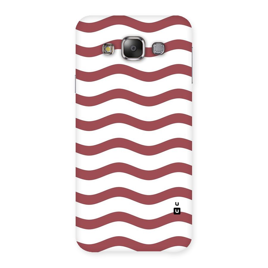 Flowing Stripes Red White Back Case for Galaxy E7
