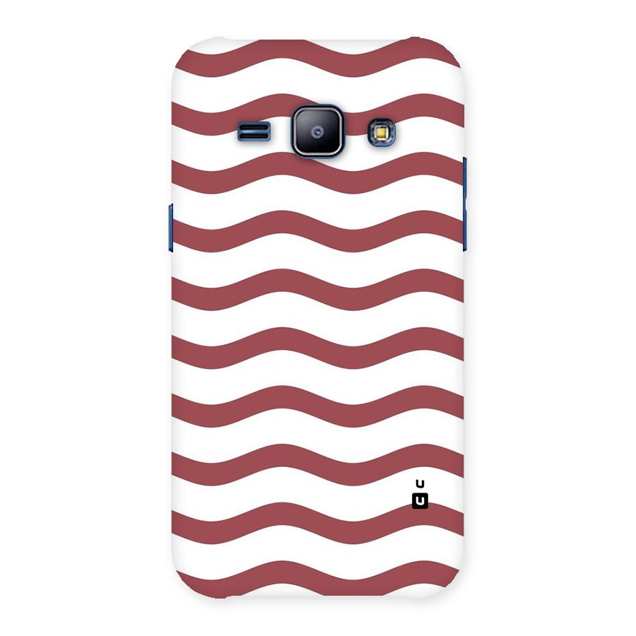 Flowing Stripes Red White Back Case for Galaxy J1