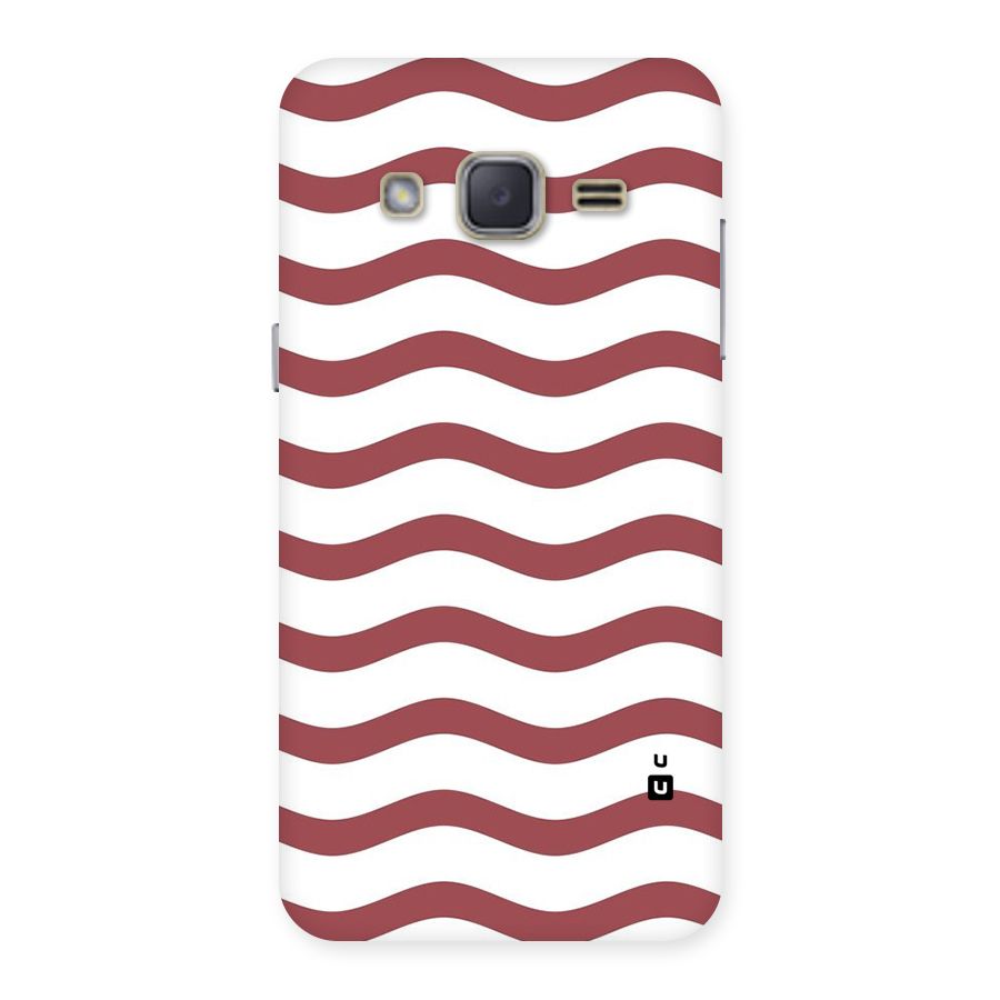 Flowing Stripes Red White Back Case for Galaxy J2