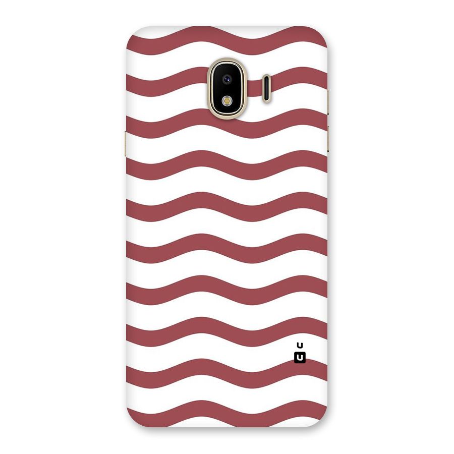 Flowing Stripes Red White Back Case for Galaxy J4