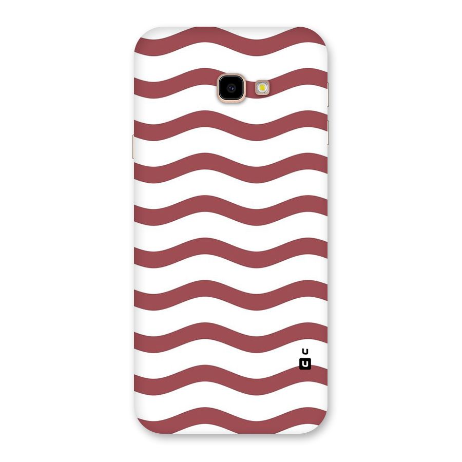Flowing Stripes Red White Back Case for Galaxy J4 Plus