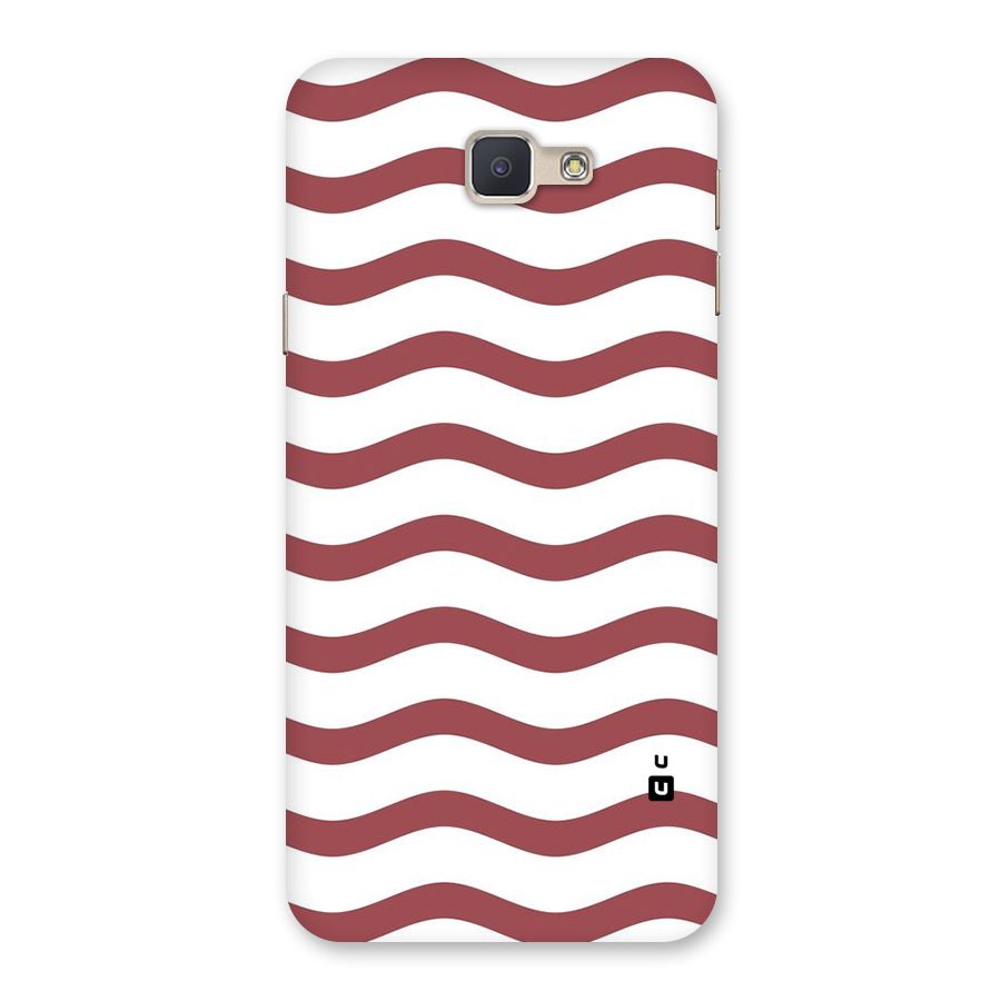 Flowing Stripes Red White Back Case for Galaxy J5 Prime