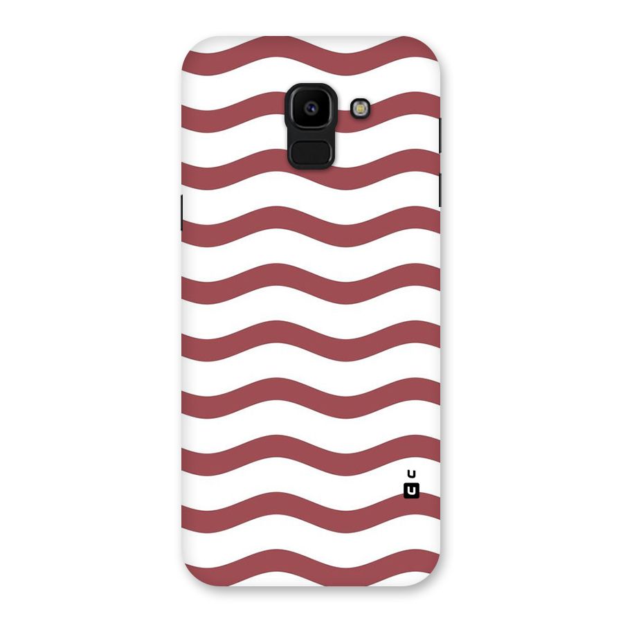 Flowing Stripes Red White Back Case for Galaxy J6