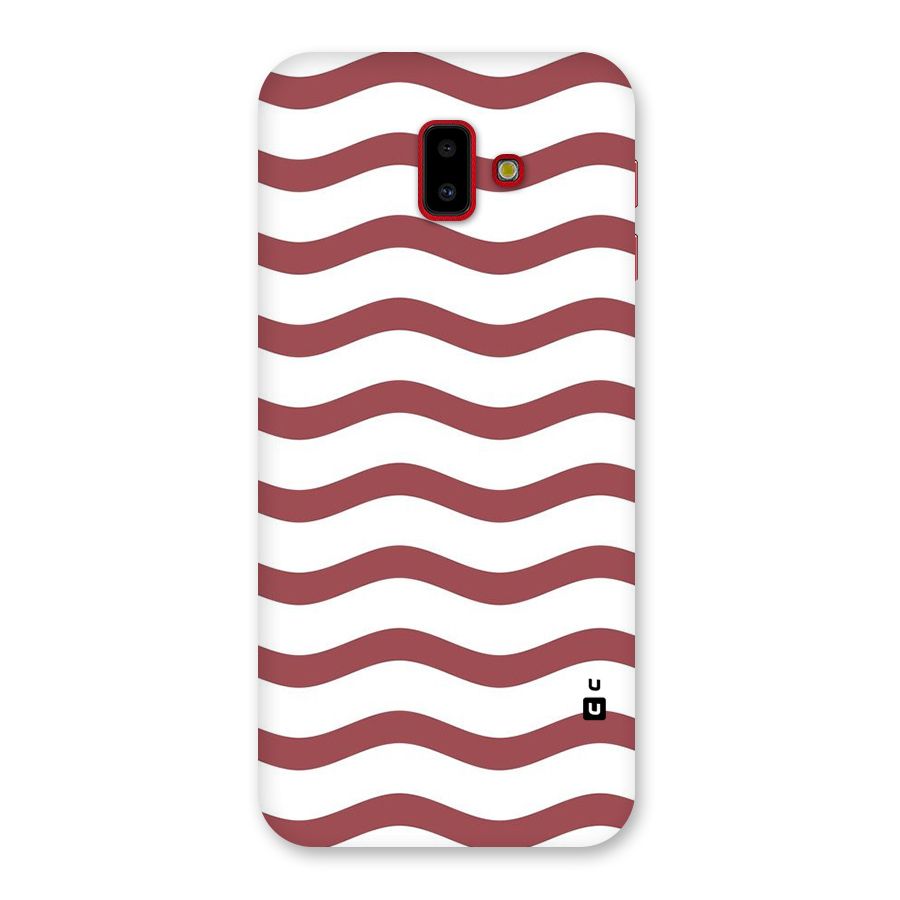Flowing Stripes Red White Back Case for Galaxy J6 Plus