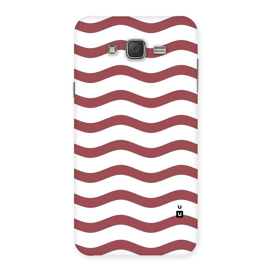 Flowing Stripes Red White Back Case for Galaxy J7