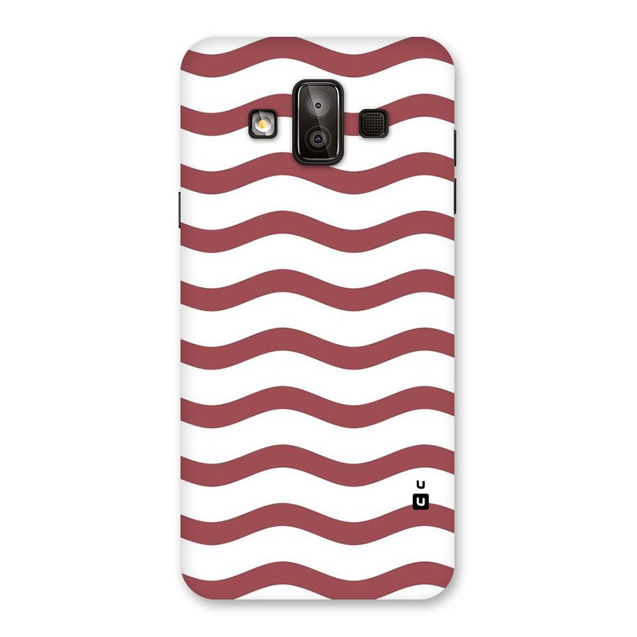 Flowing Stripes Red White Back Case for Galaxy J7 Duo