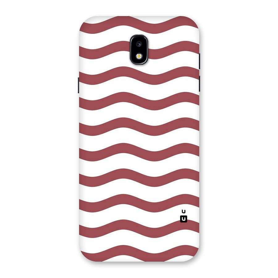 Flowing Stripes Red White Back Case for Galaxy J7 Pro