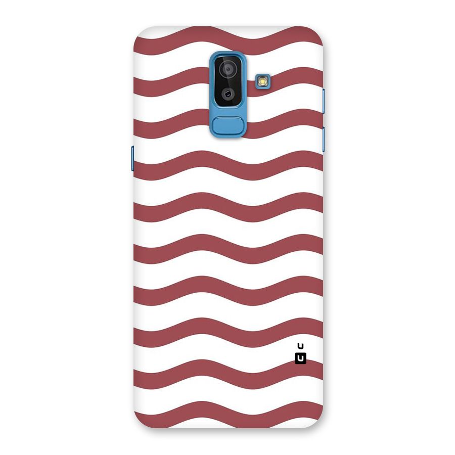 Flowing Stripes Red White Back Case for Galaxy J8
