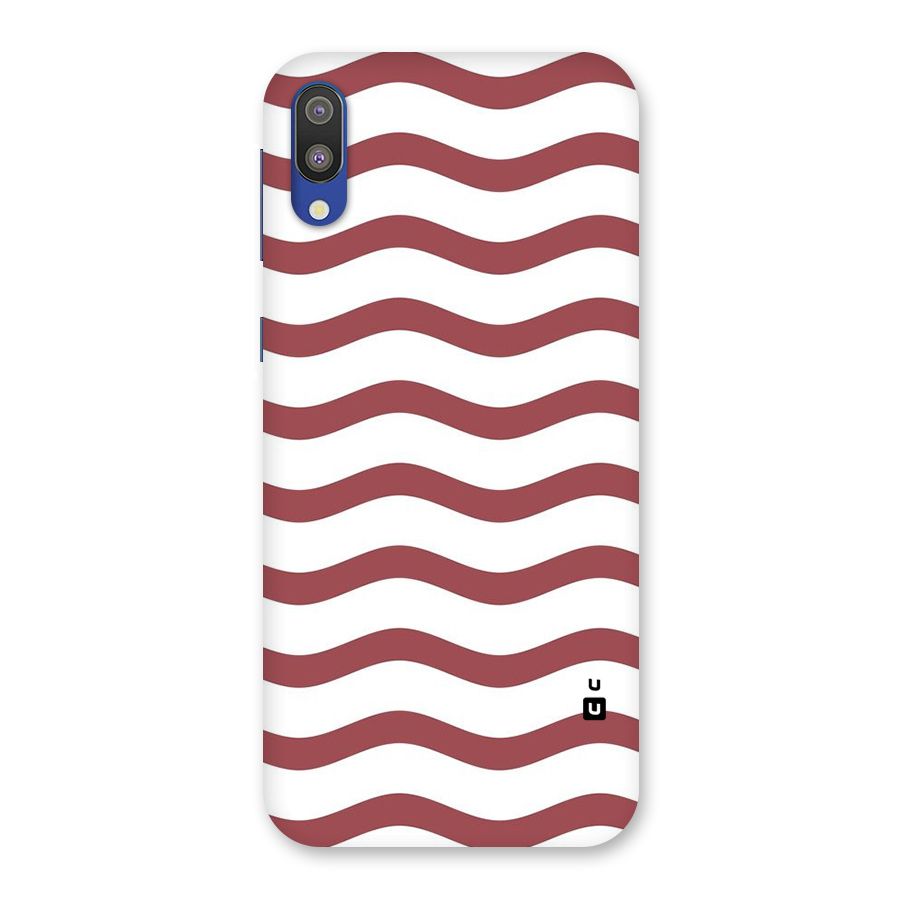 Flowing Stripes Red White Back Case for Galaxy M10
