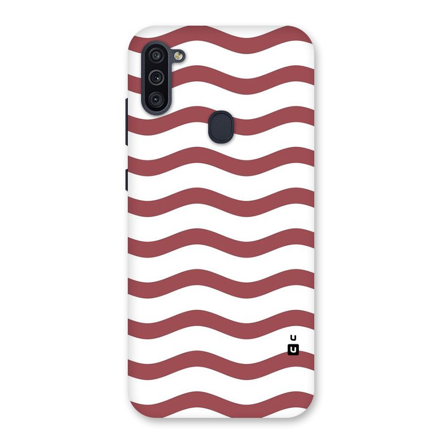 Flowing Stripes Red White Back Case for Galaxy M11