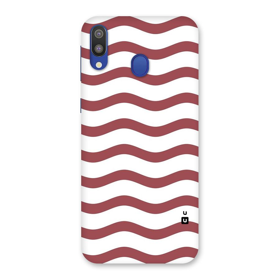 Flowing Stripes Red White Back Case for Galaxy M20