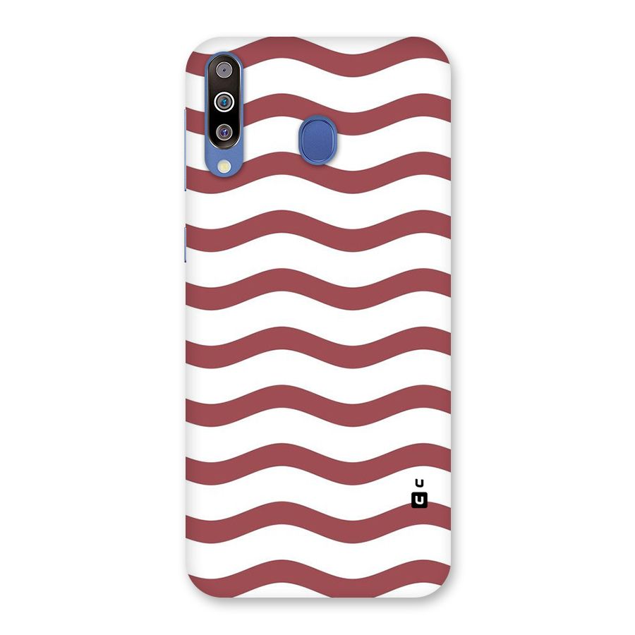 Flowing Stripes Red White Back Case for Galaxy M30