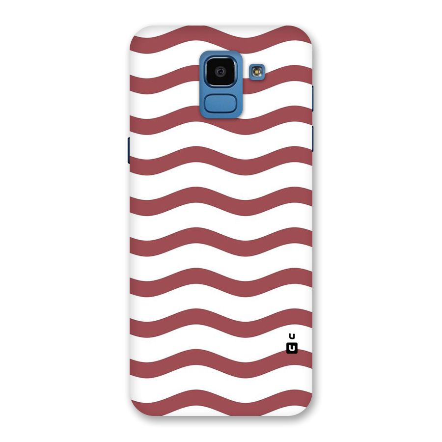 Flowing Stripes Red White Back Case for Galaxy On6