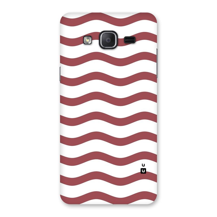 Flowing Stripes Red White Back Case for Galaxy On7 2015
