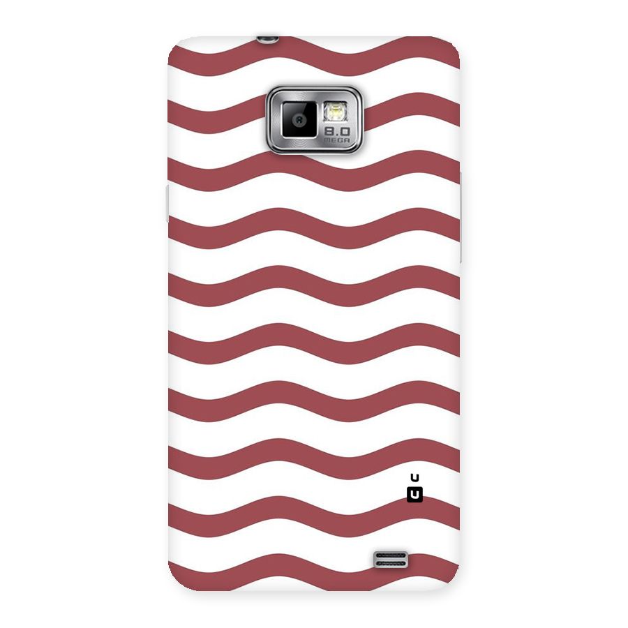 Flowing Stripes Red White Back Case for Galaxy S2