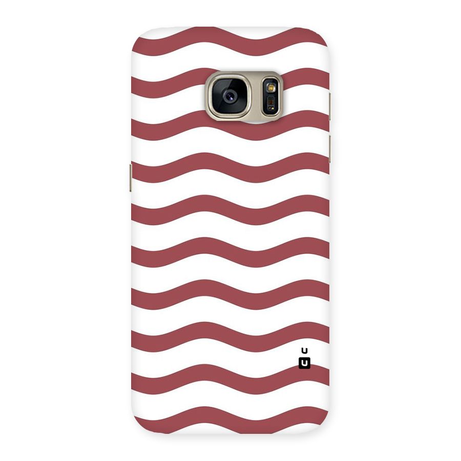 Flowing Stripes Red White Back Case for Galaxy S7
