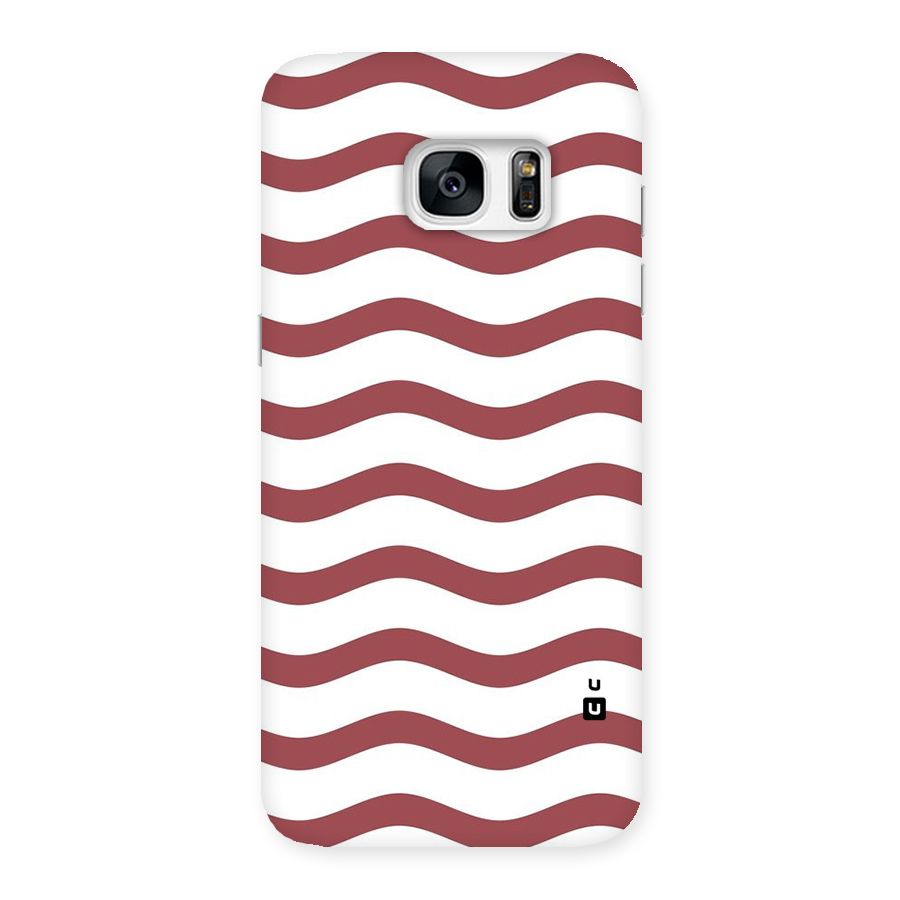 Flowing Stripes Red White Back Case for Galaxy S7 Edge