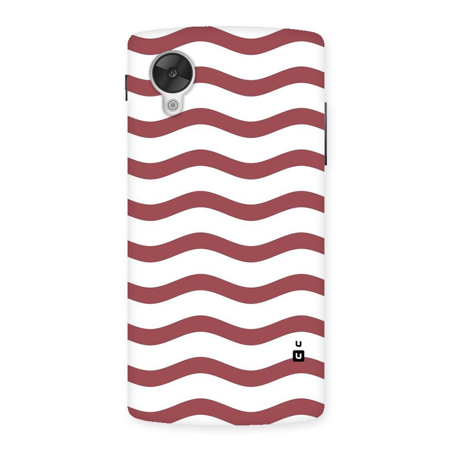 Flowing Stripes Red White Back Case for Google Nexsus 5