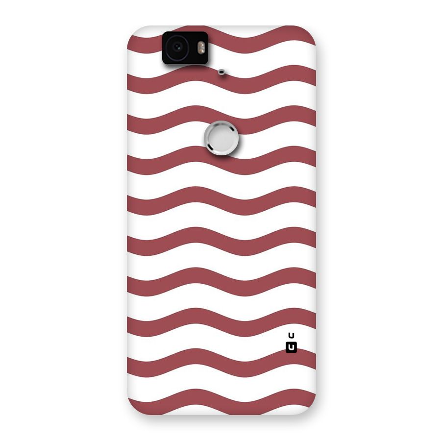 Flowing Stripes Red White Back Case for Google Nexus-6P