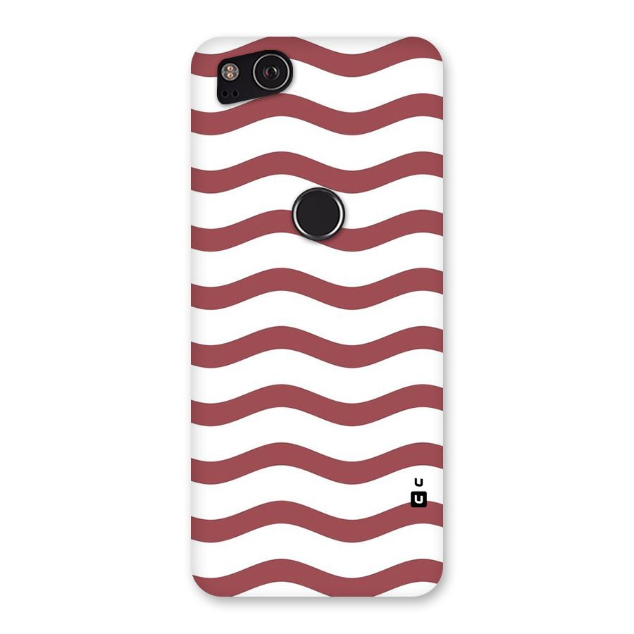 Flowing Stripes Red White Back Case for Google Pixel 2