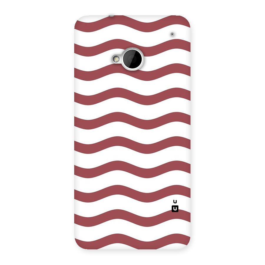 Flowing Stripes Red White Back Case for HTC One M7