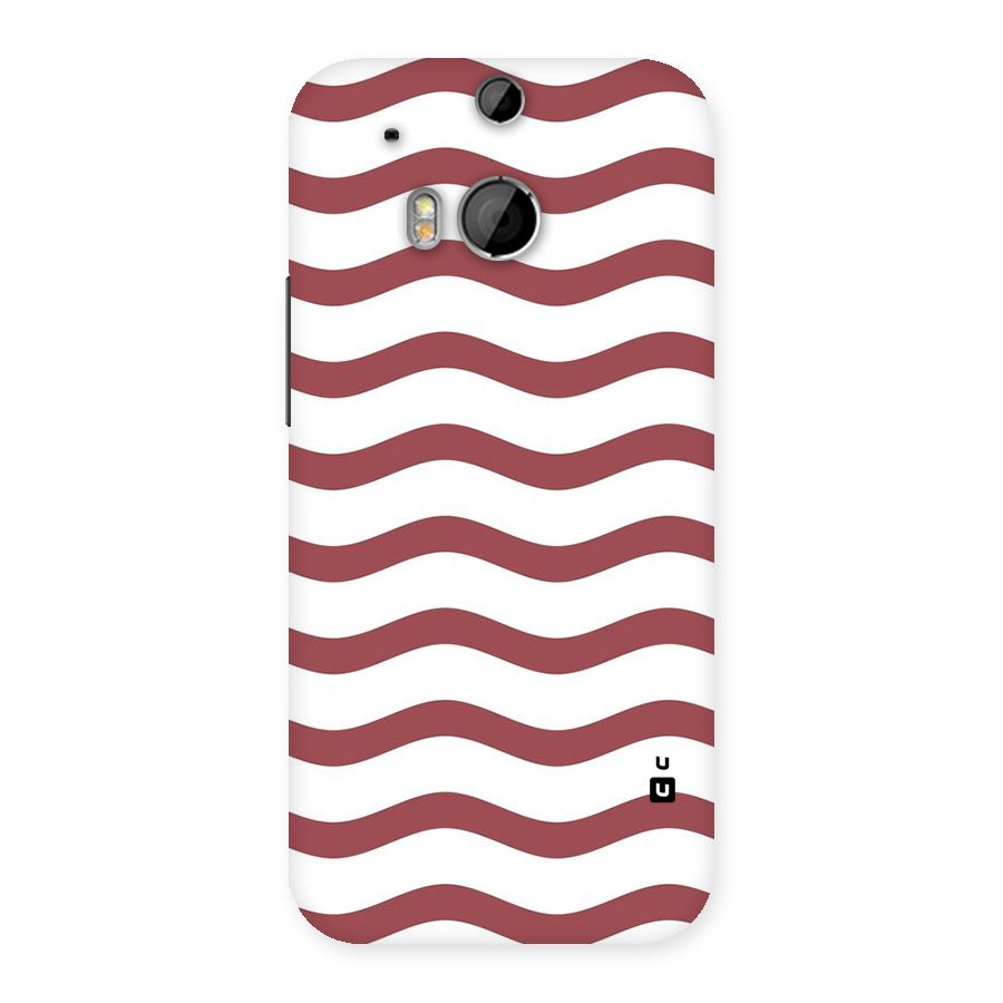 Flowing Stripes Red White Back Case for HTC One M8