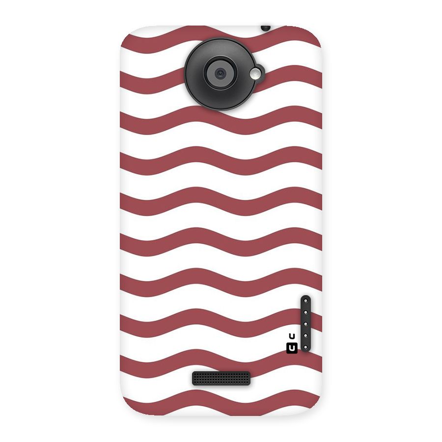 Flowing Stripes Red White Back Case for HTC One X