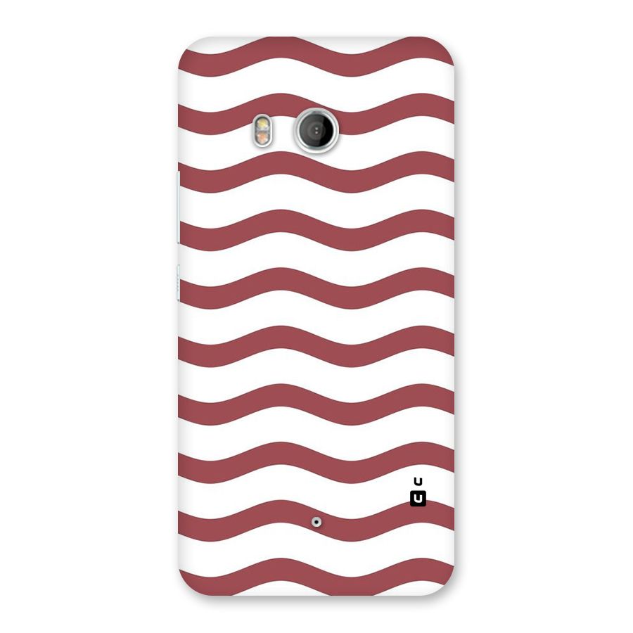Flowing Stripes Red White Back Case for HTC U11