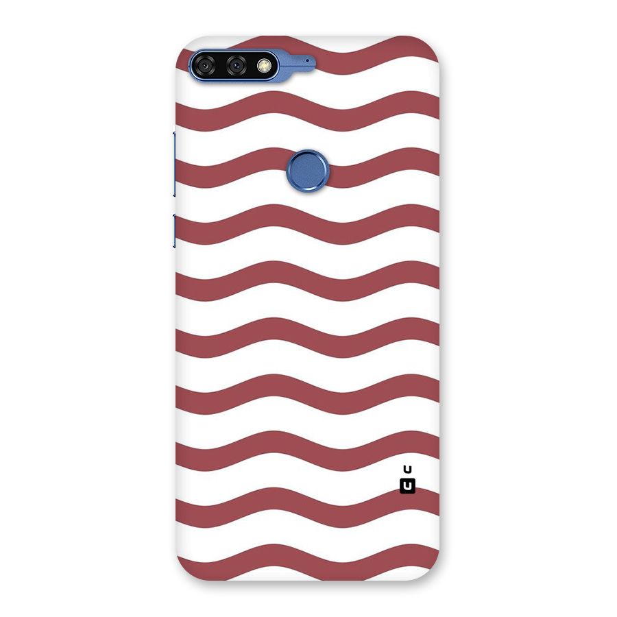 Flowing Stripes Red White Back Case for Honor 7C