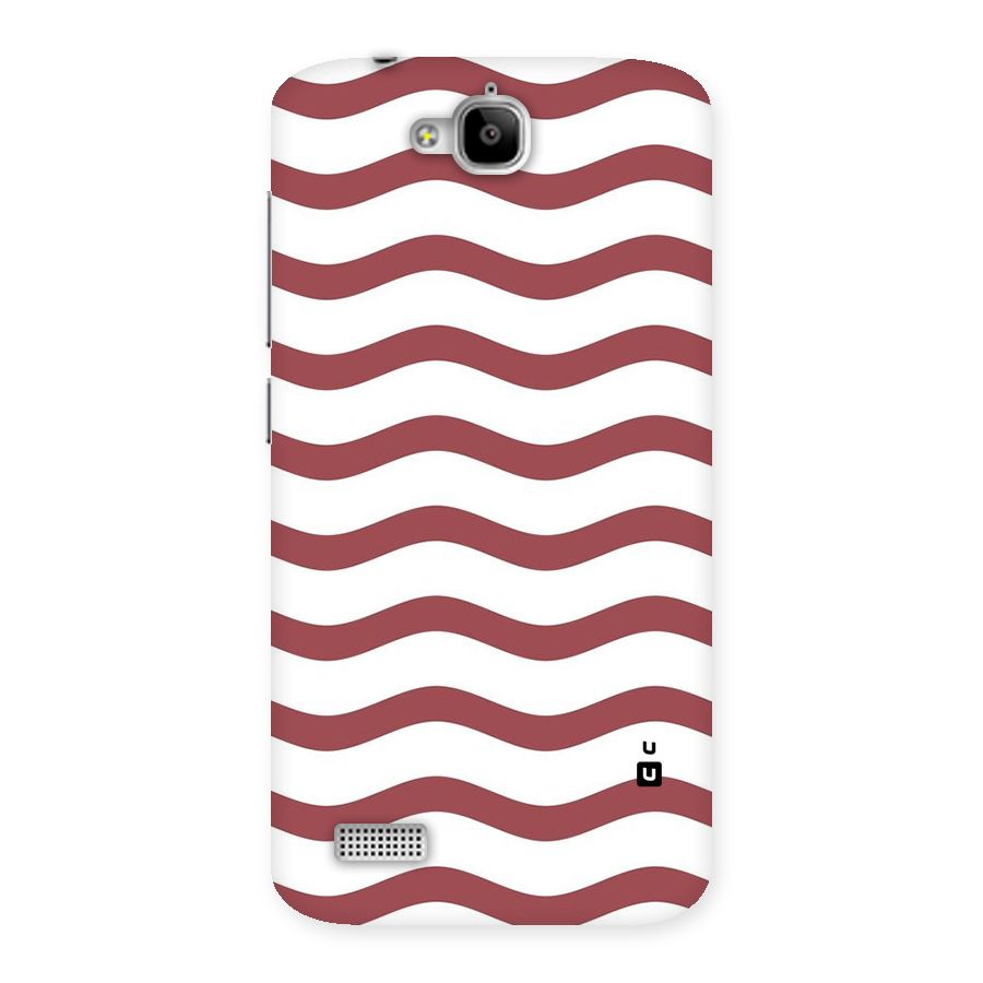 Flowing Stripes Red White Back Case for Honor Holly