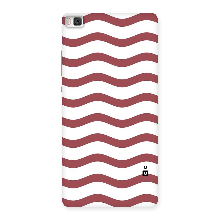 Flowing Stripes Red White Back Case for Huawei P8